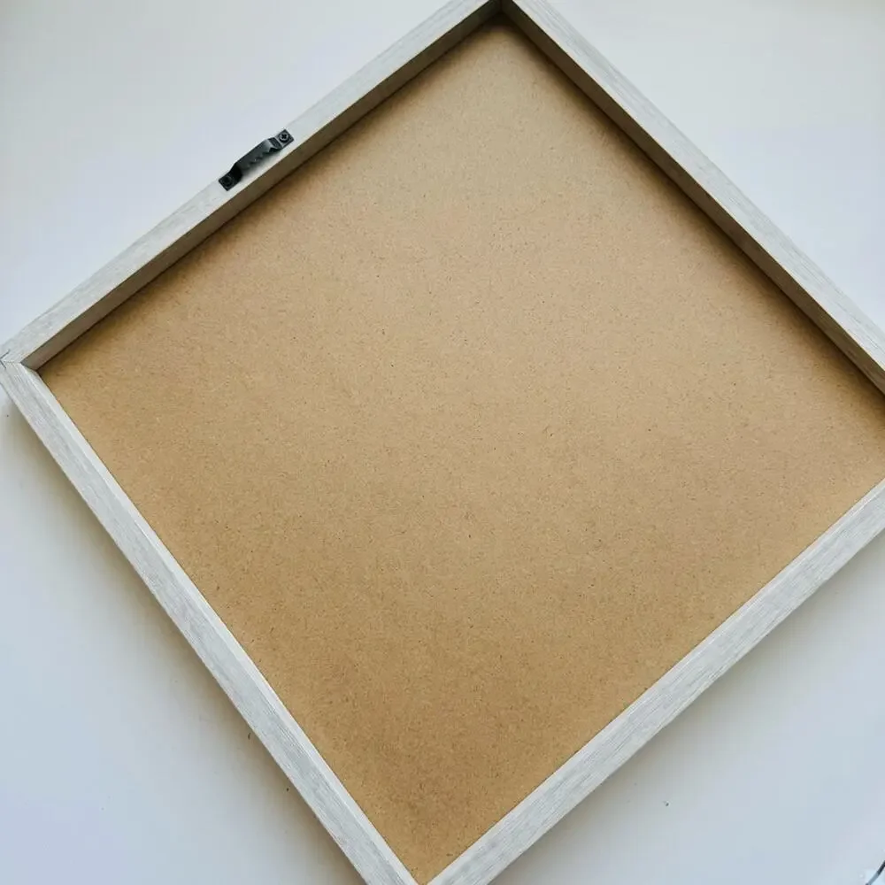 NEW ANTHROPOLOGIE White Washed Wood Frame Grey Peg Letter Board Wall Art Sign
